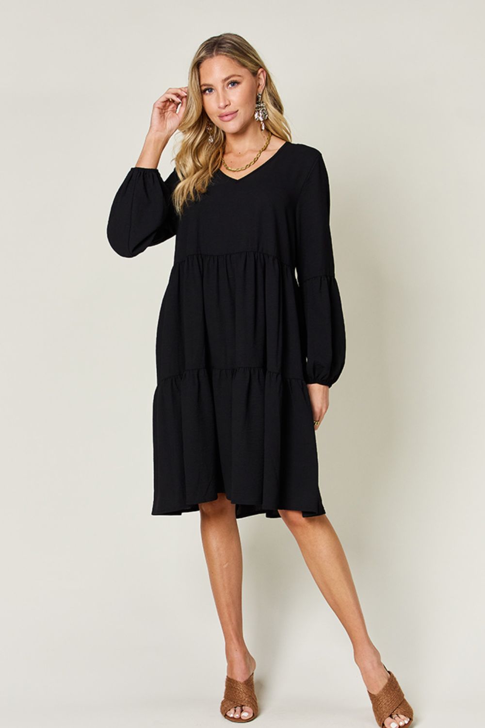 The Balloon Sleeve Tiered Dress