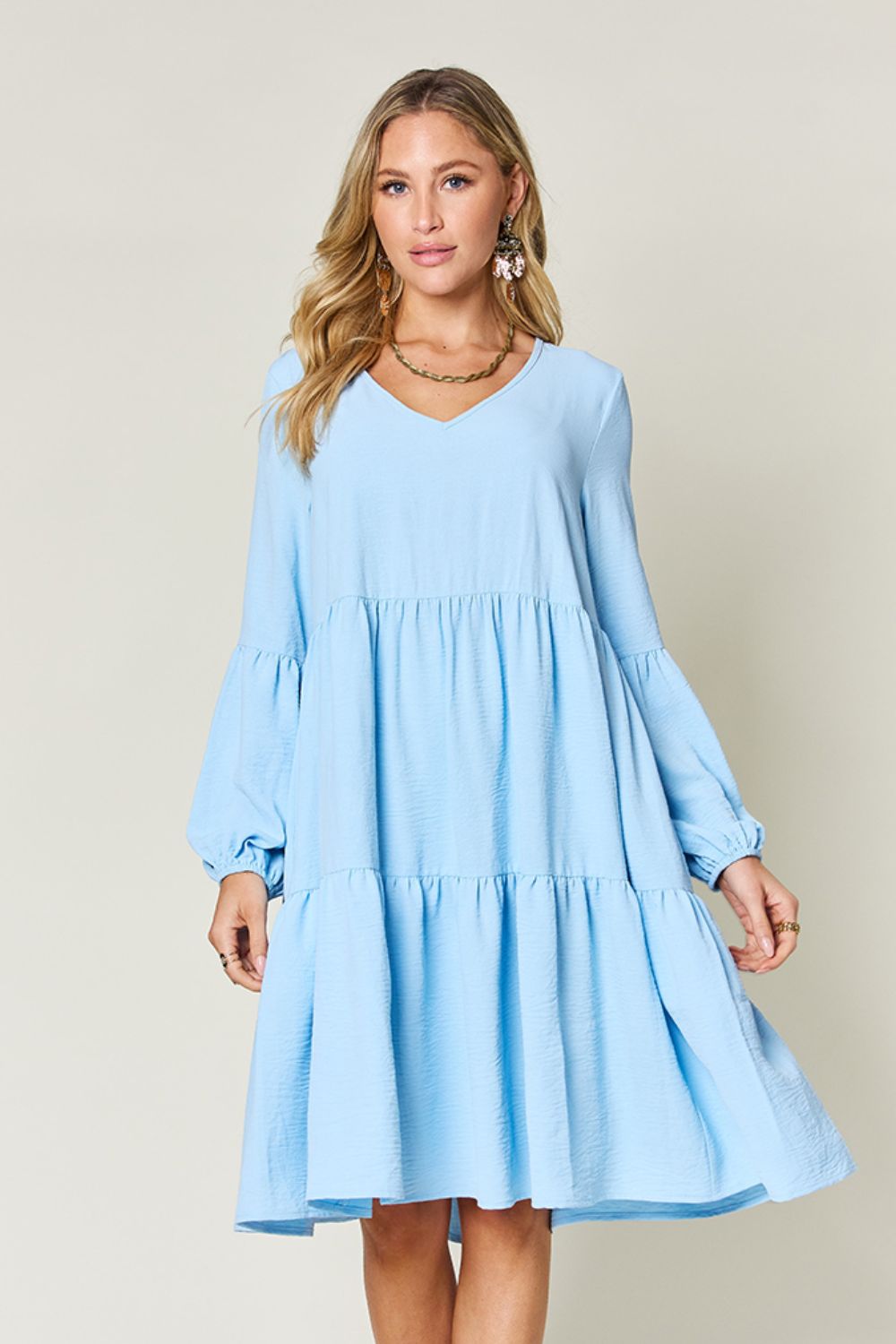 The Balloon Sleeve Tiered Dress