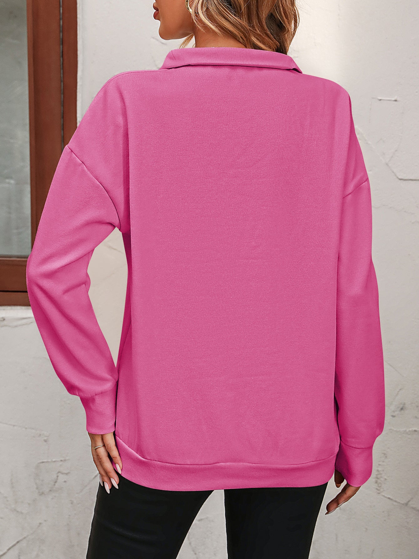 The Zip-Up Dropped Shoulder Sweatshirt