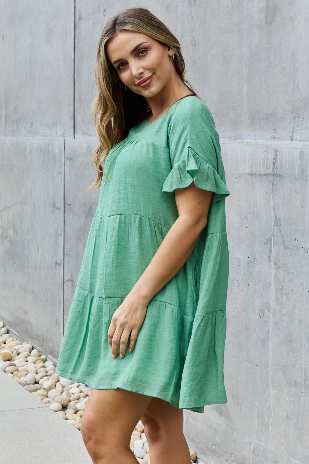 The Textured Woven Babydoll Dress