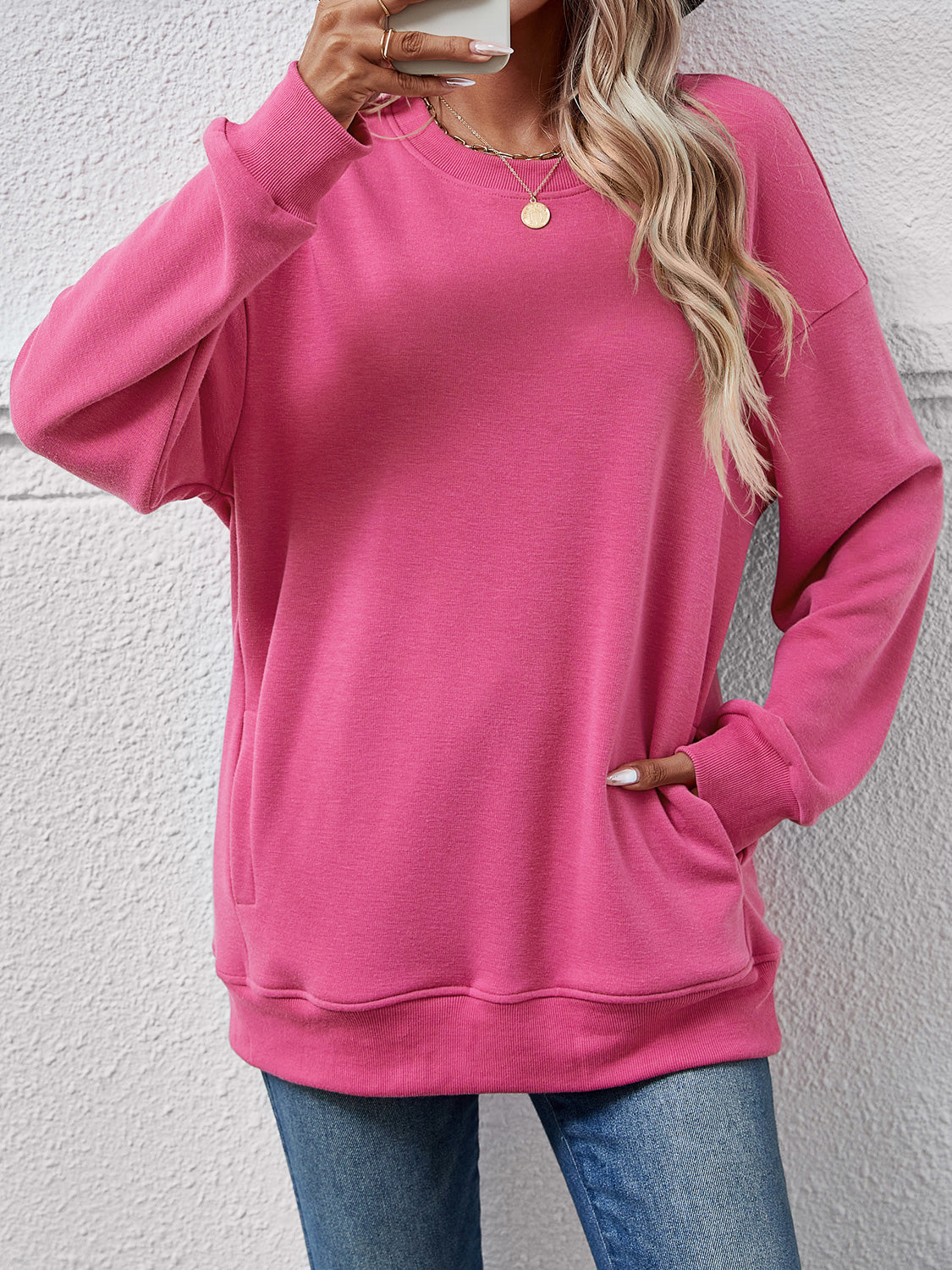 The Dropped Shoulder Sweatshirt with Pockets