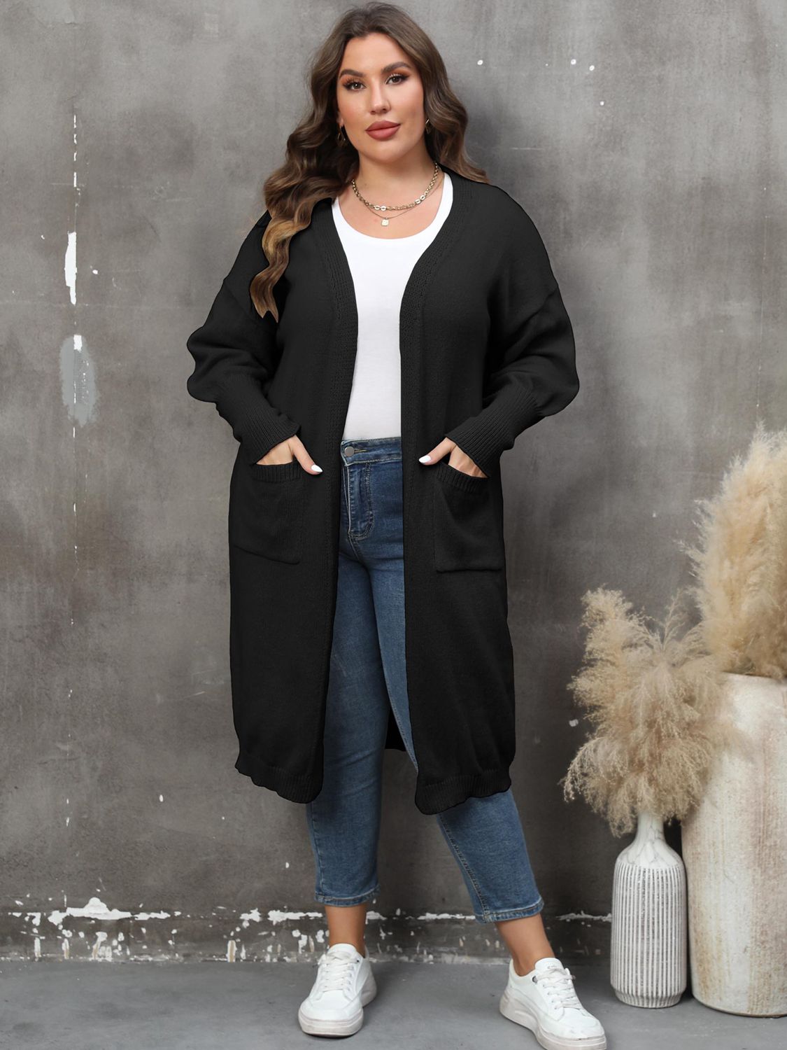 The Perfectly Plus Size Pocketed Cardigan