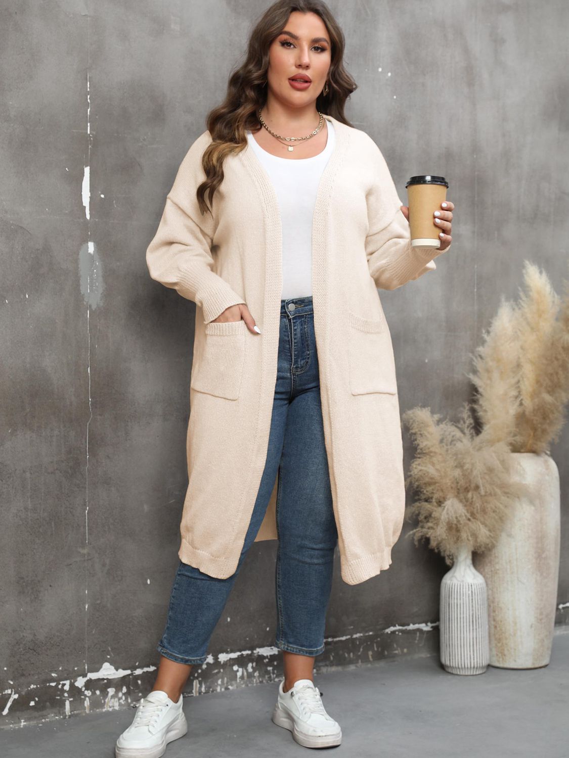 The Perfectly Plus Size Pocketed Cardigan