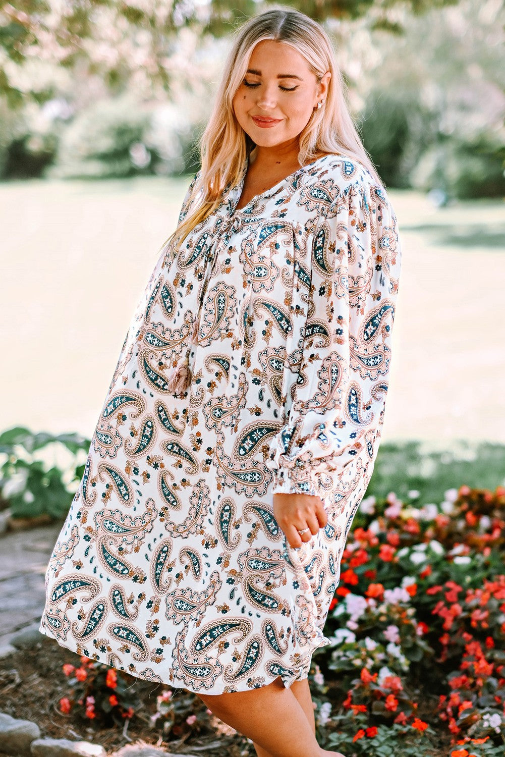 The Paisley Print Puff Sleeve Dress