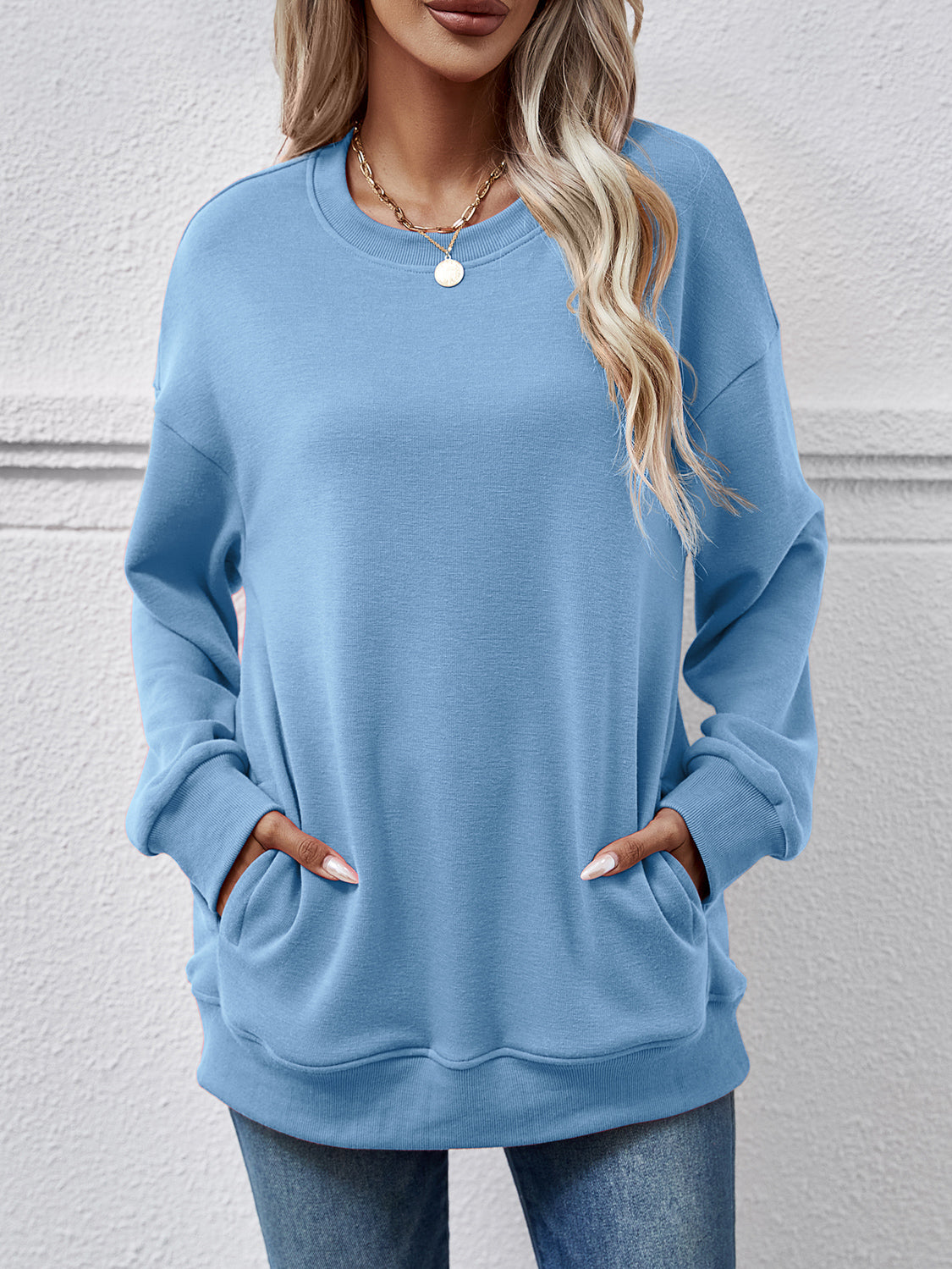 The Dropped Shoulder Sweatshirt with Pockets