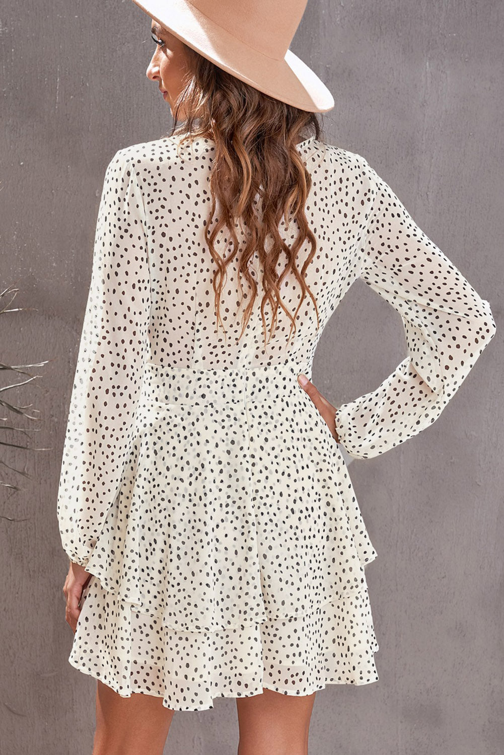 The Ivory Tied Polka Dot Layered Dress