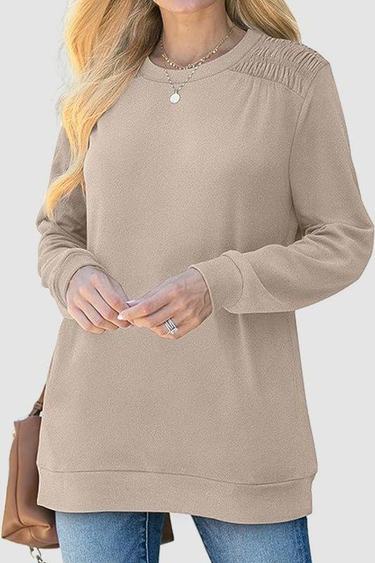 The Ruched Round Neck Sweatshirt