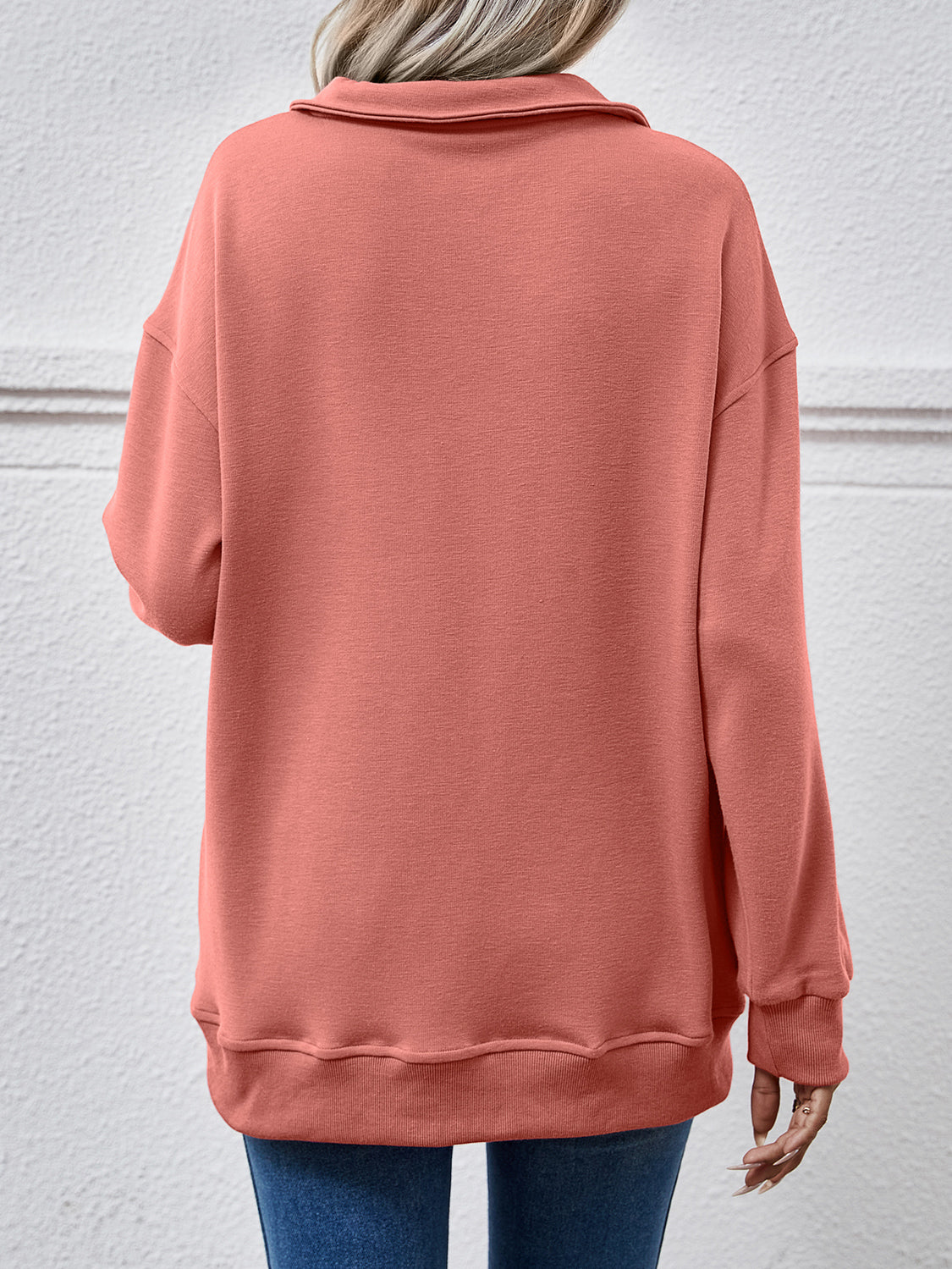 The Collared Neck Dropped Shoulder Sweatshirt