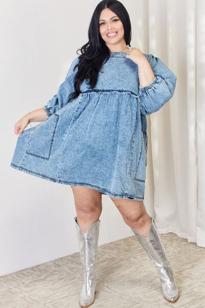 The Oversized Denim Babydoll Dress