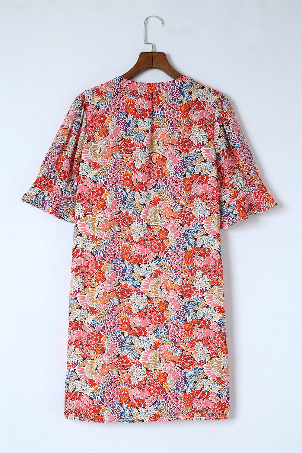 The Multi-Color Flounce Sleeve Shift Dress