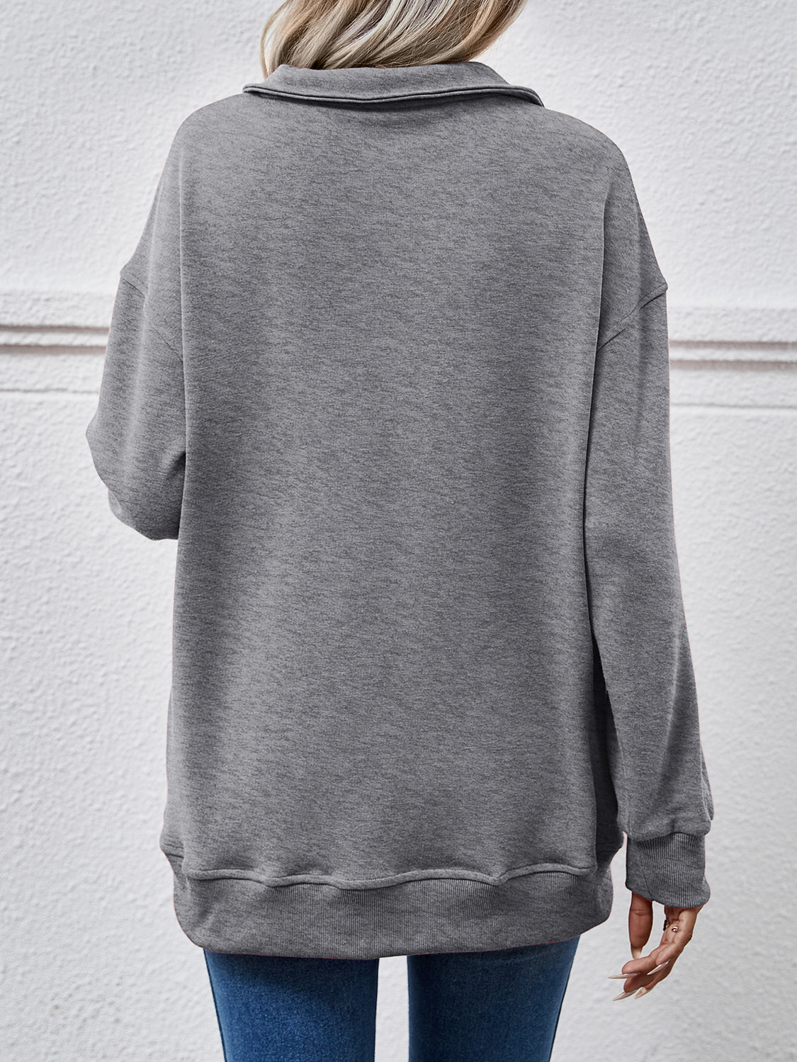 The Collared Neck Dropped Shoulder Sweatshirt