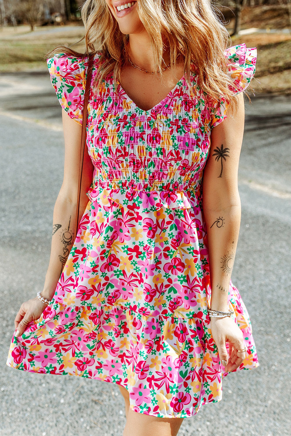 The Sweet Floral Ruffle Dress