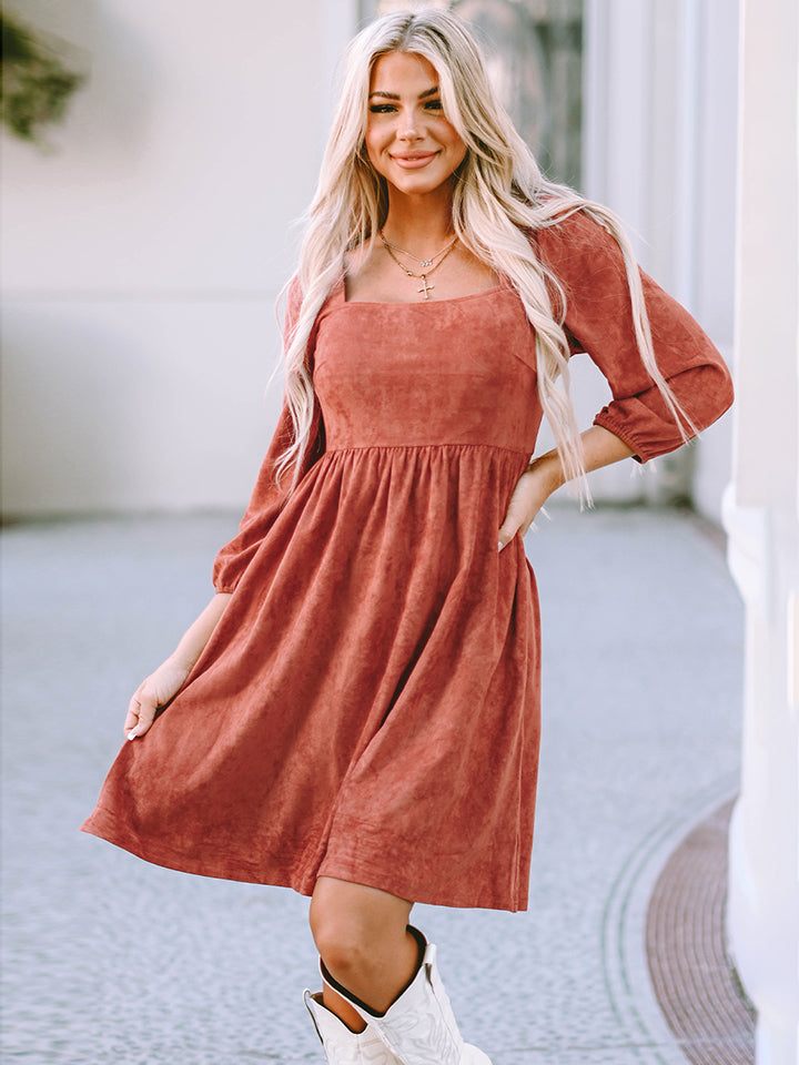 The Ochre Square Neck Mini Dress