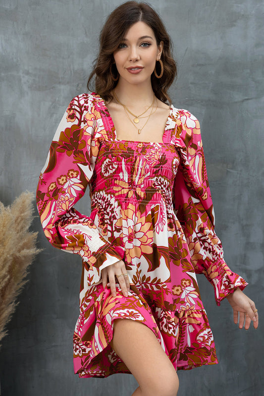 The Floral Square Neck Dress