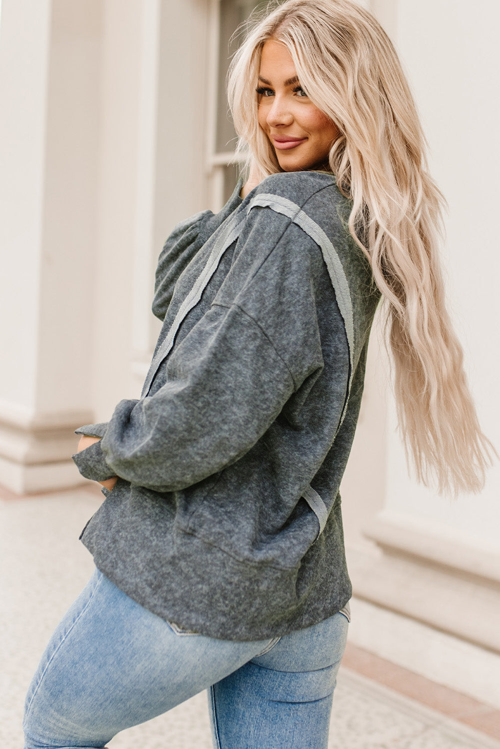 The Acid Wash Round Neck Sweatshirt