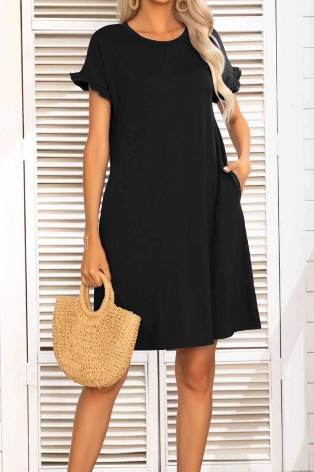 The Favorite Black Casual Dress with Pockets