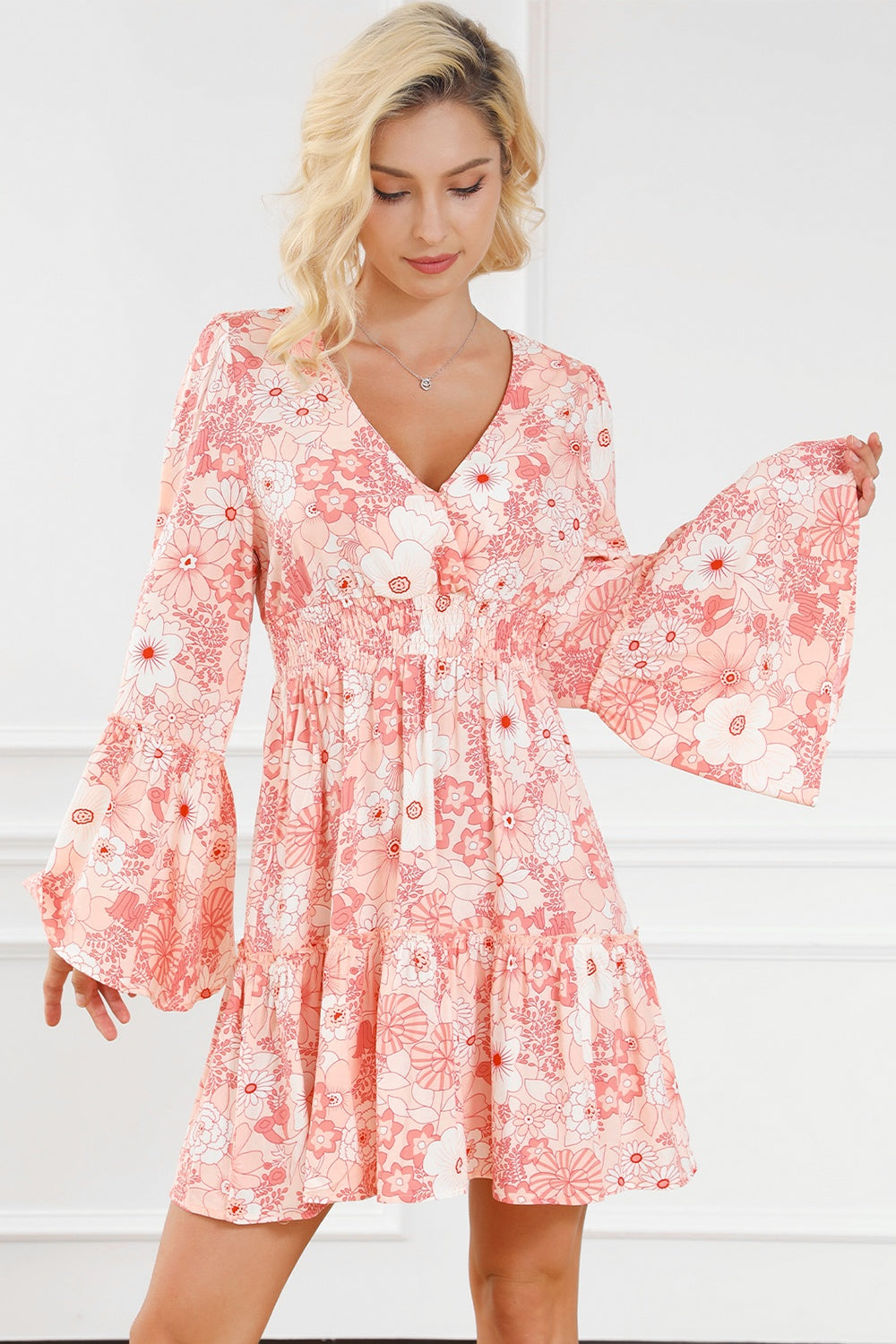 The Smocked Floral Flare Dress