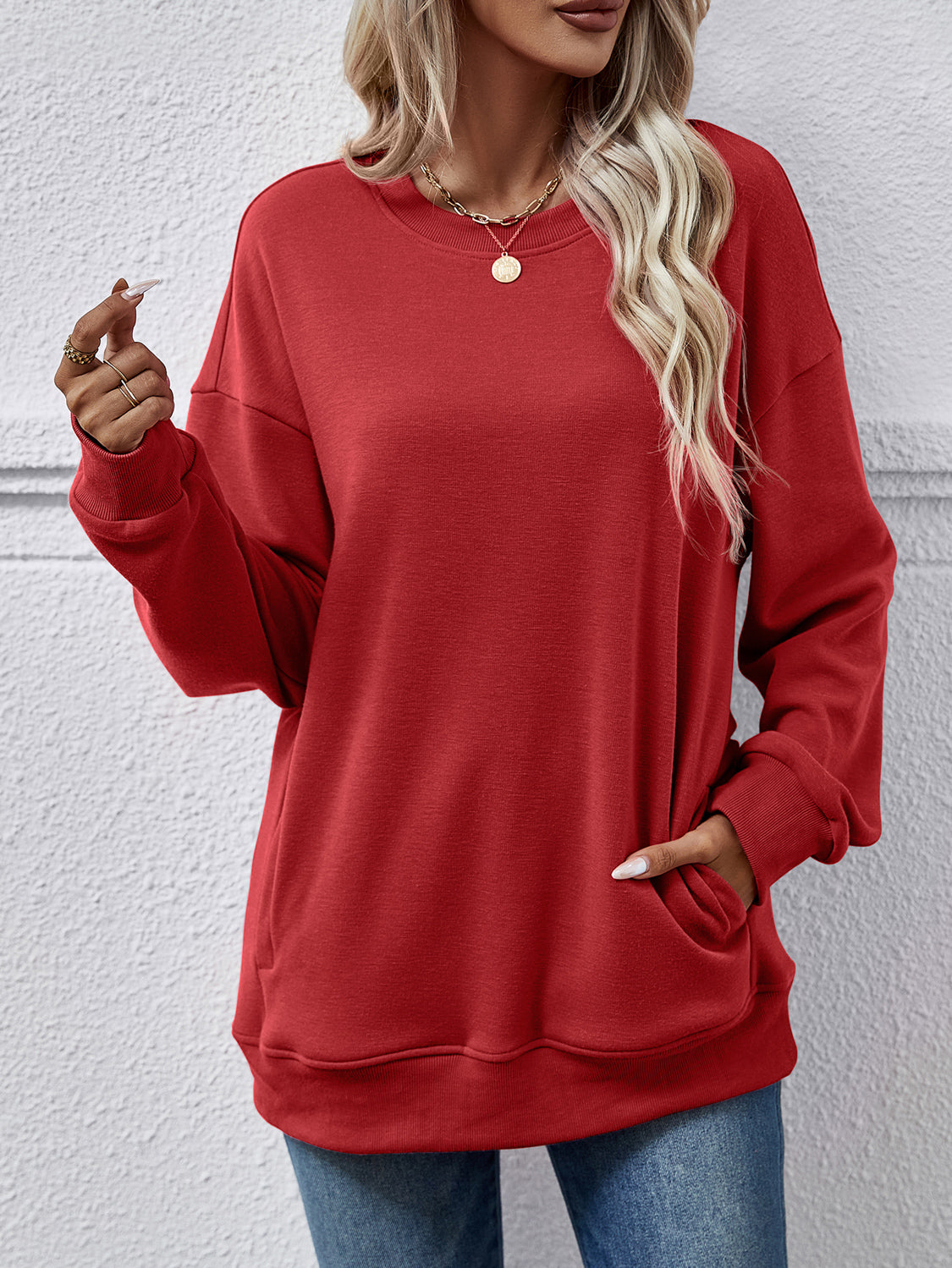 The Dropped Shoulder Sweatshirt with Pockets