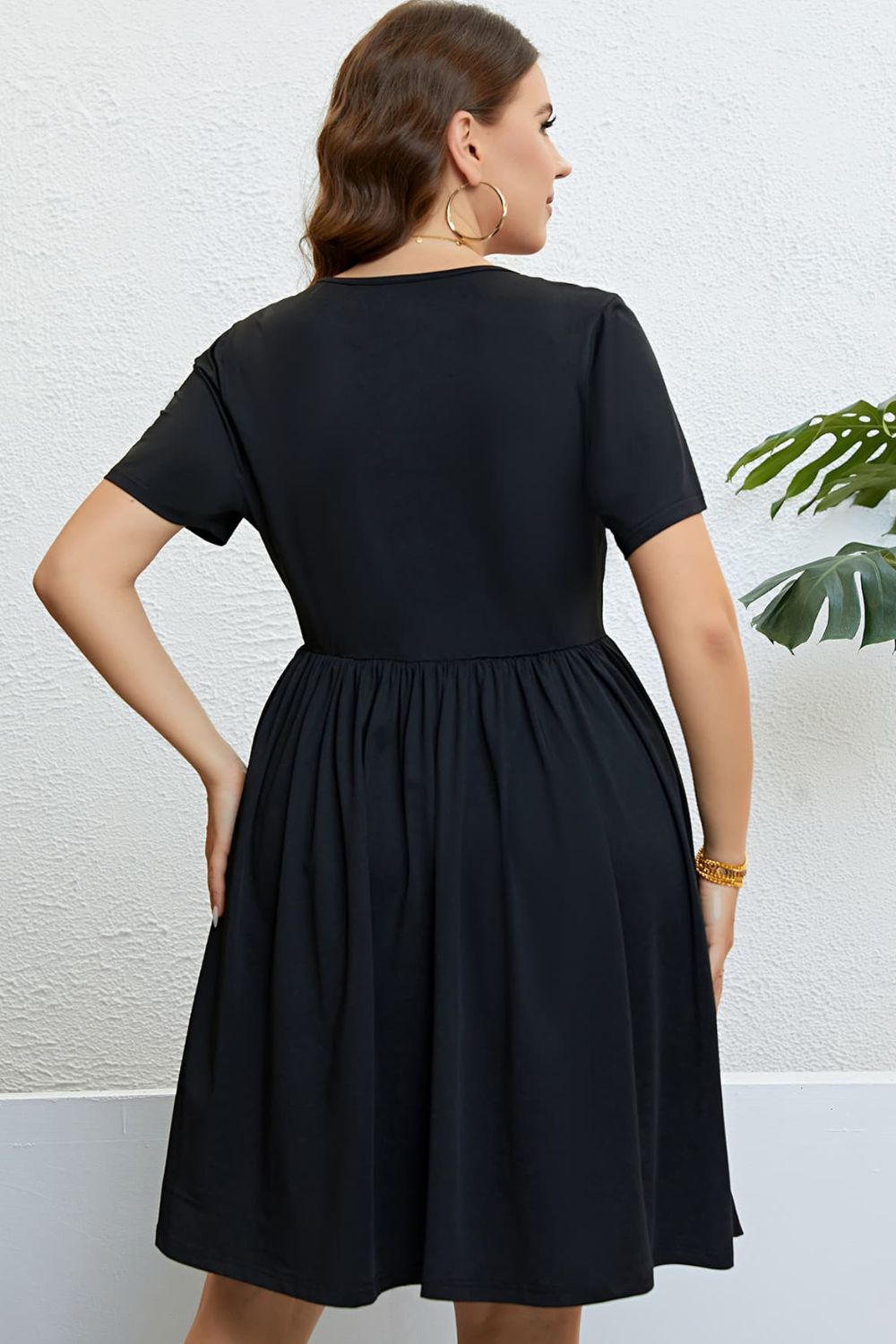 The Perfectly Plus Size Buttoned Short Sleeve Dress