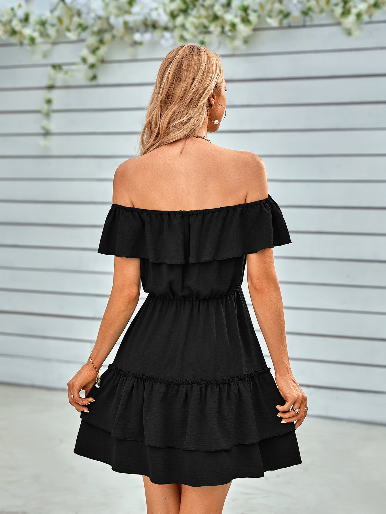 The Ruffled Off-Shoulder LBD