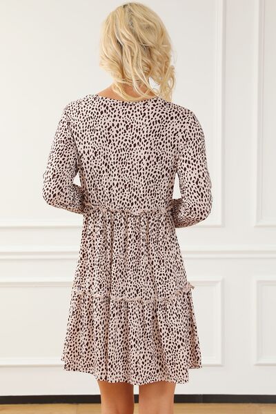 The Frill Printed Round Neck Dress