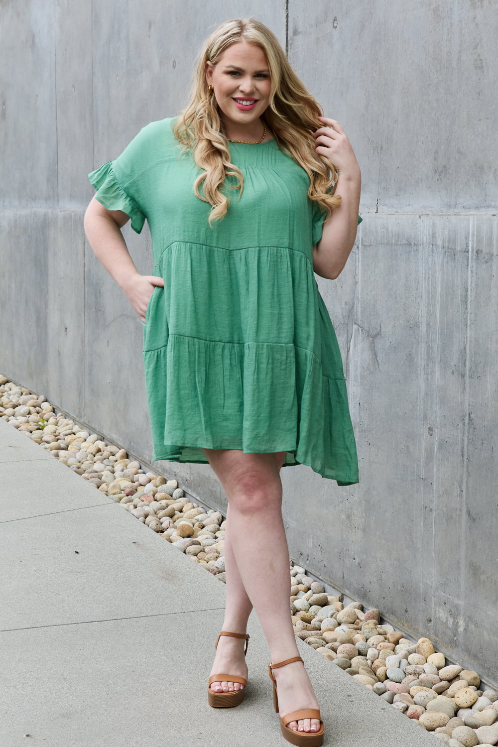 The Textured Woven Babydoll Dress