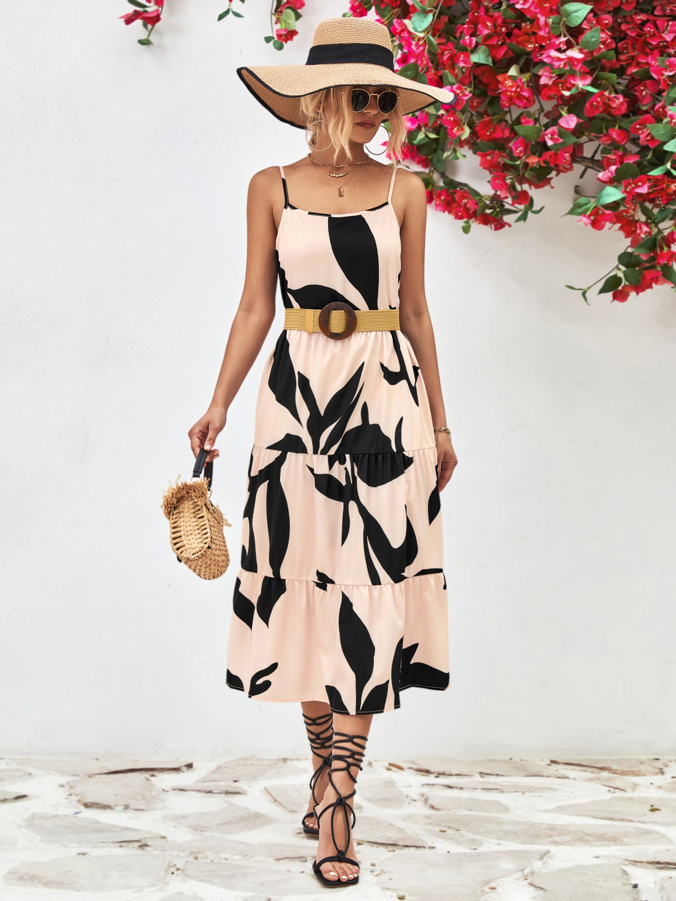 The Sand Spaghetti Strap Midi Dress