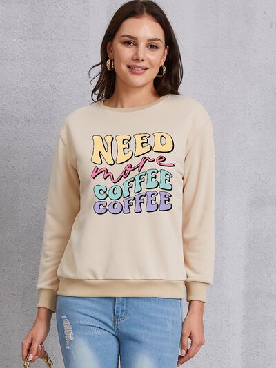 The NEED MORE COFFEE Round Neck Sweatshirt