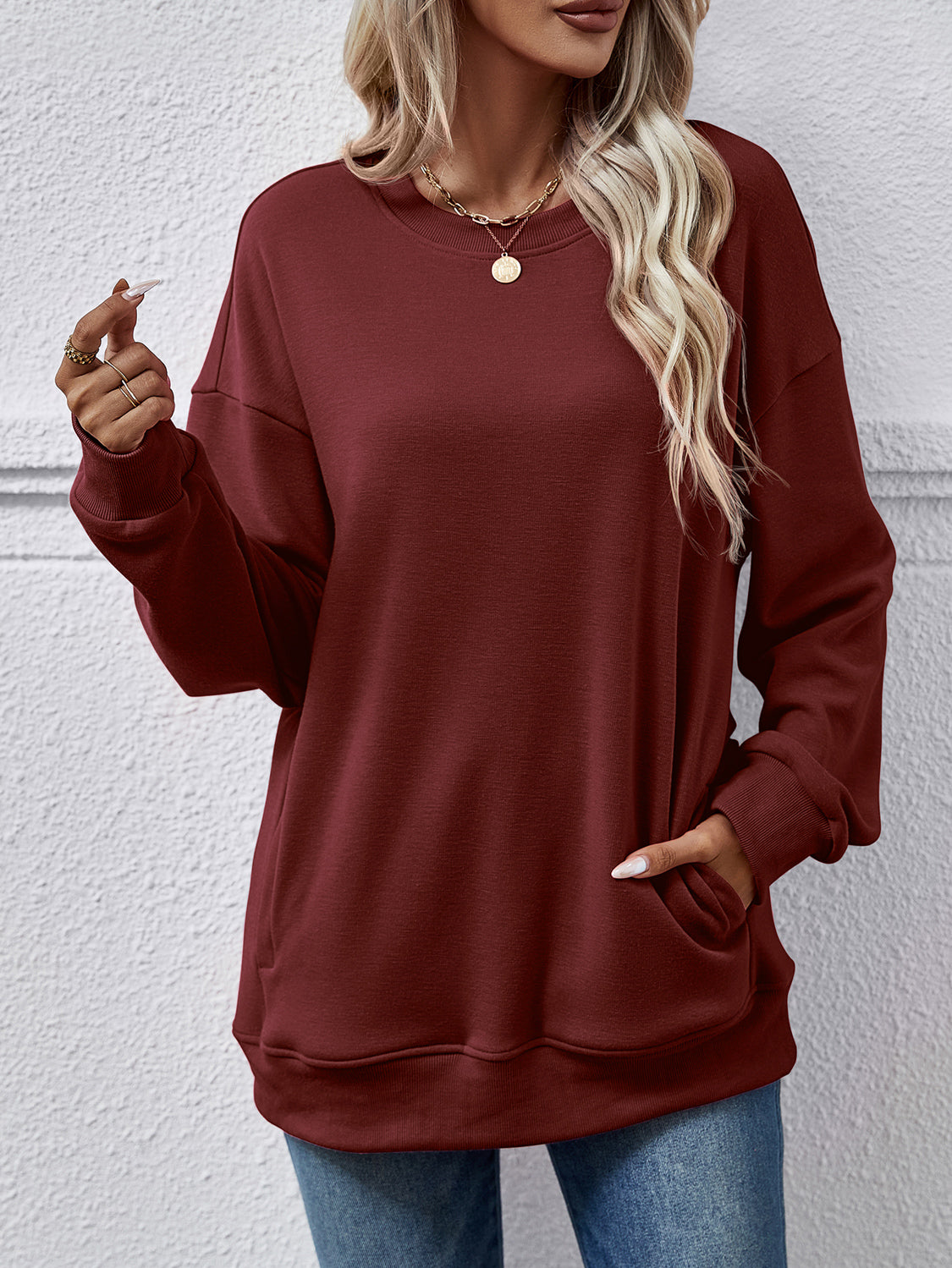 The Dropped Shoulder Sweatshirt with Pockets