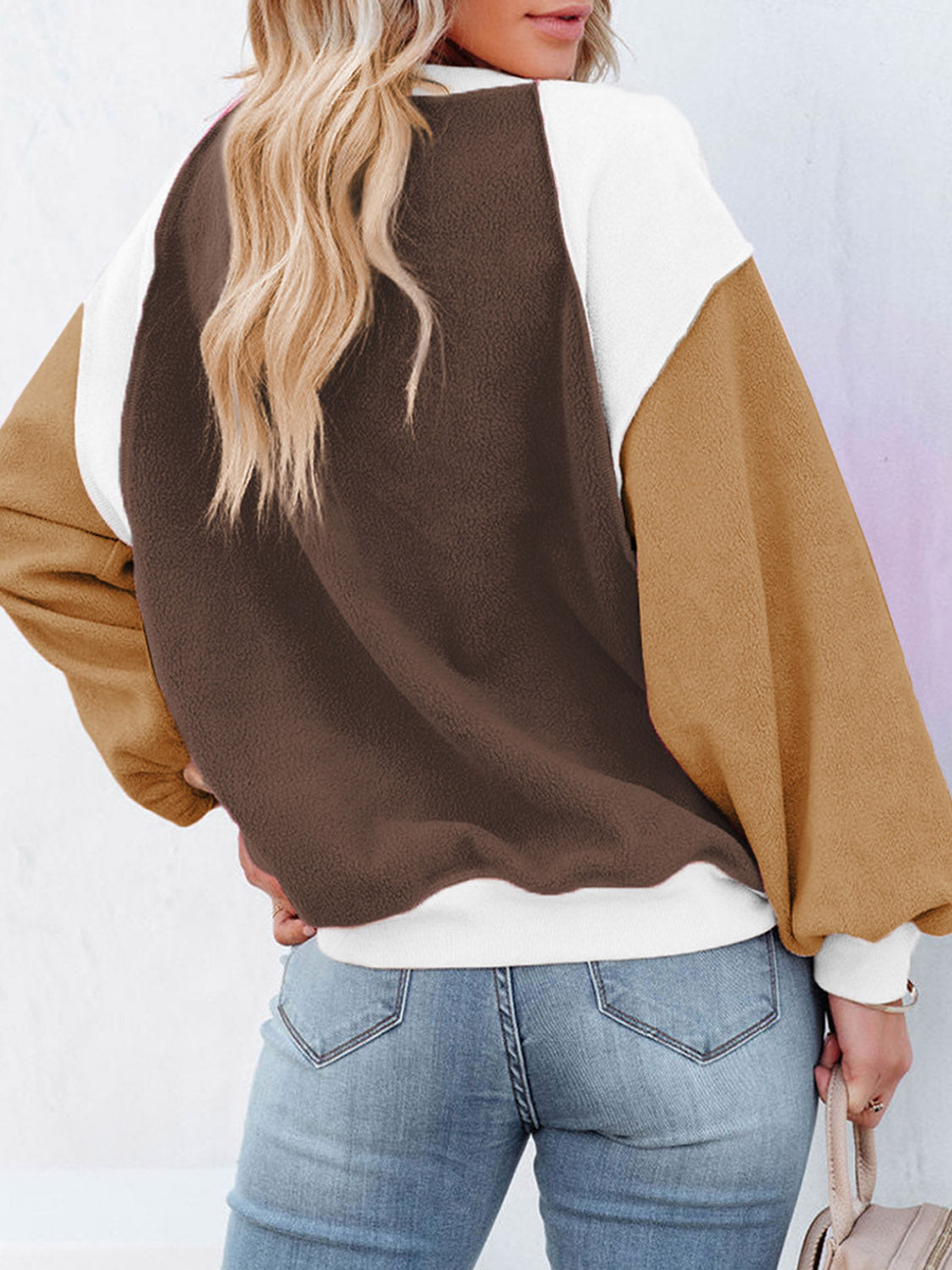 The Earthy Color Block Exposed Seam Sweatshirt