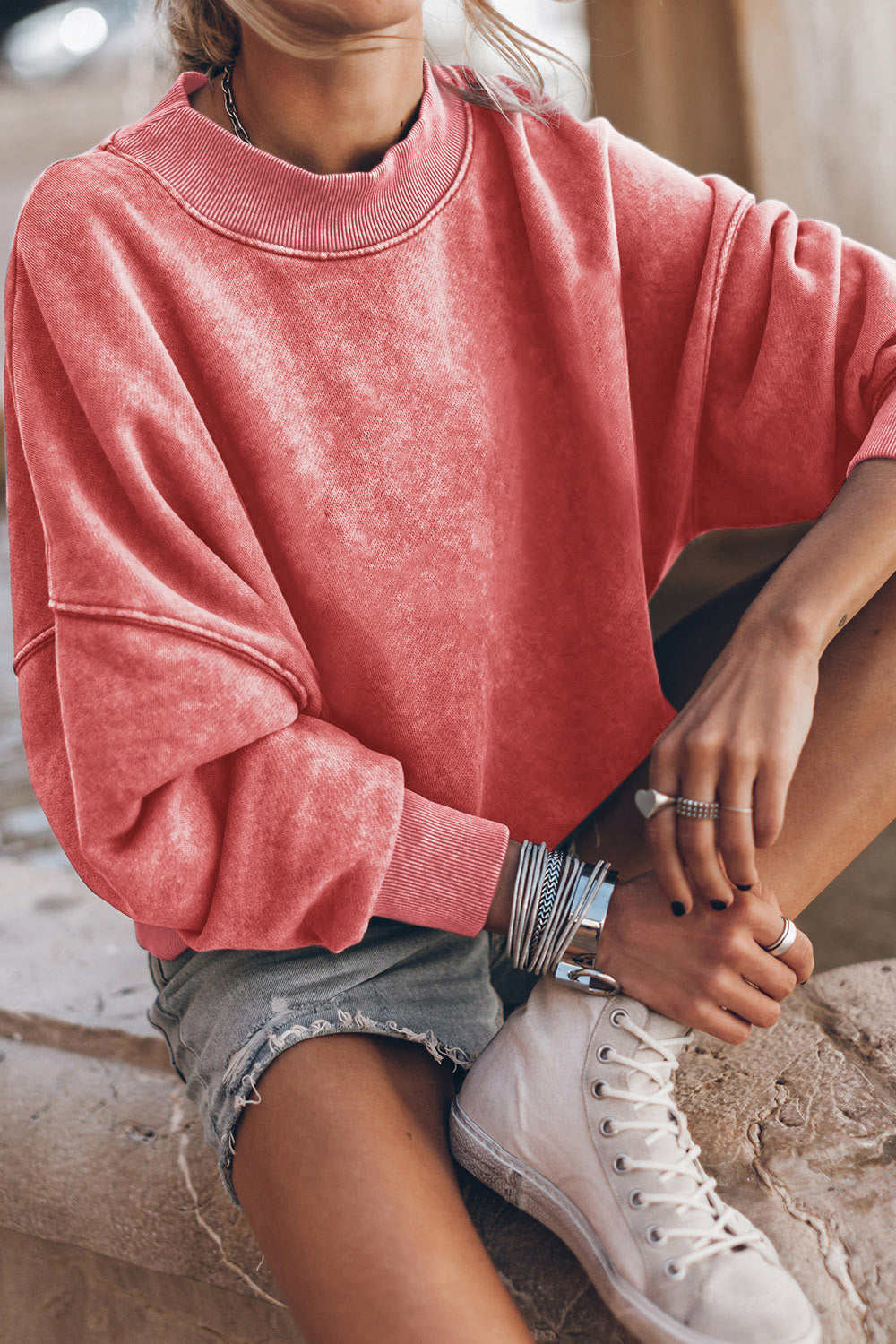 The Round Neck Dropped Shoulder Sweatshirt