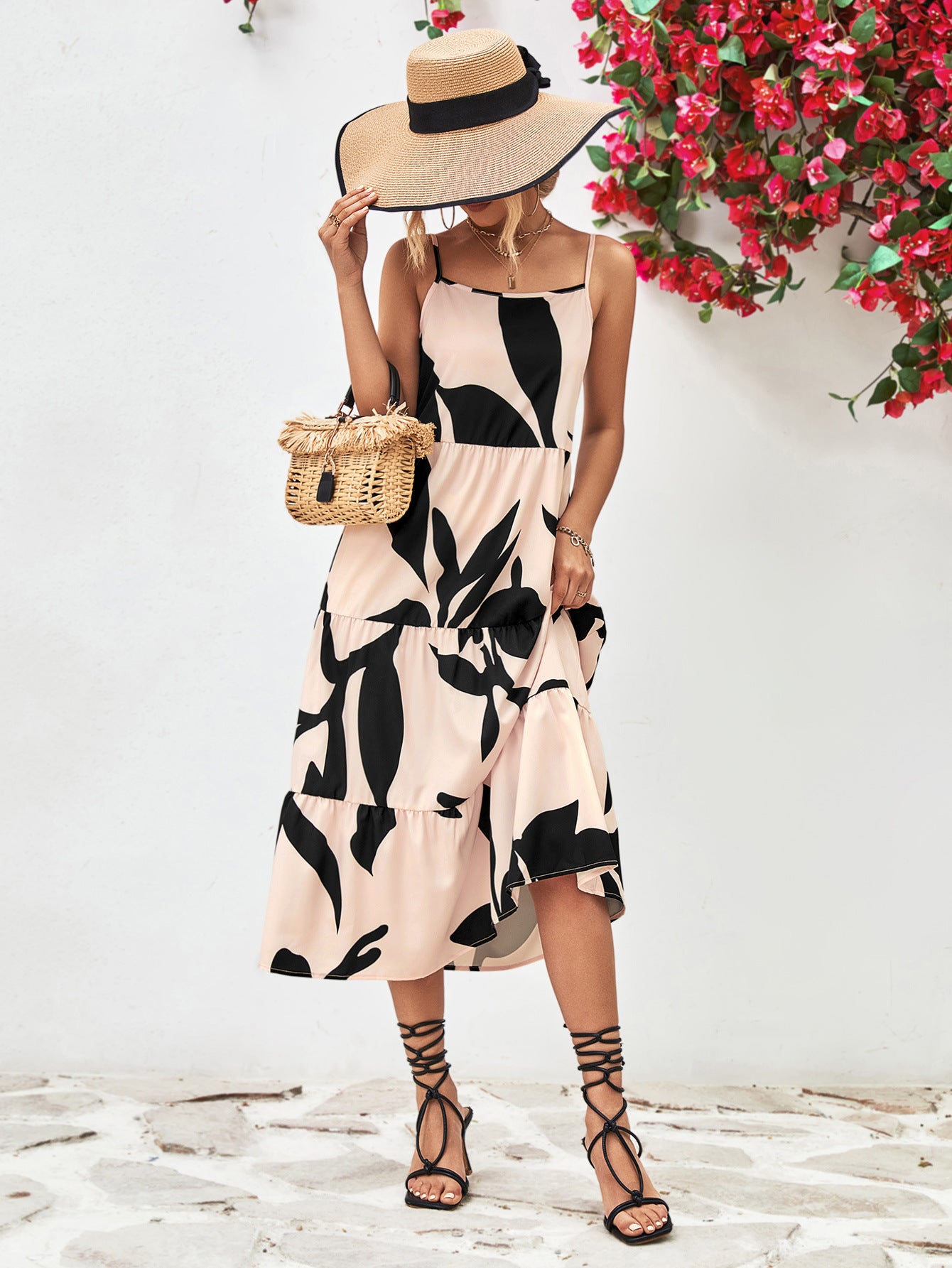 The Sand Spaghetti Strap Midi Dress