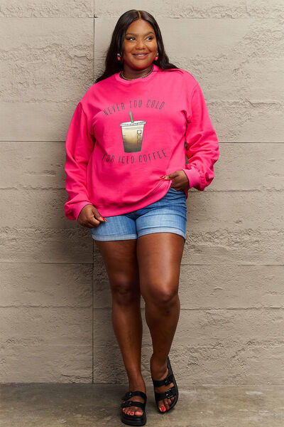 The NEVER TOO COLD FOR ICED COFFEE Round Neck Sweatshirt