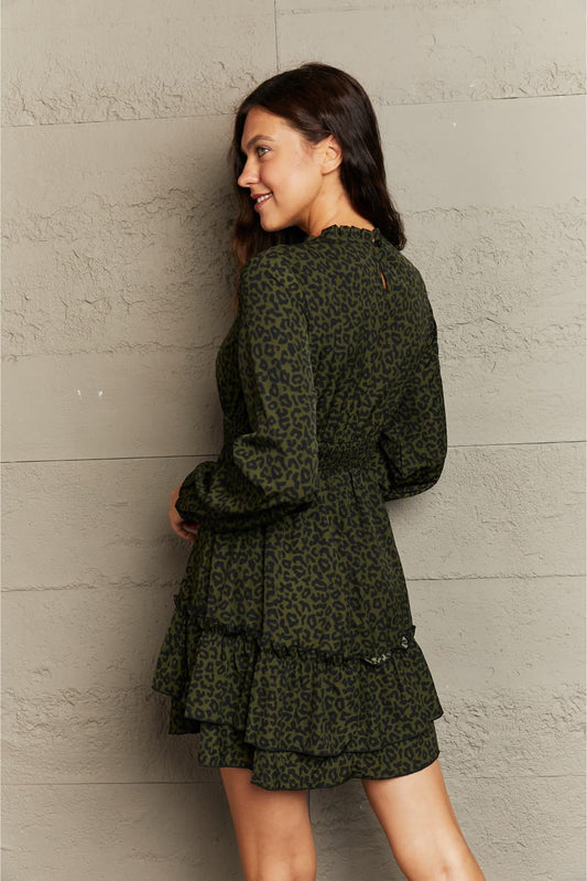 The Leopard Smock Waist Dress