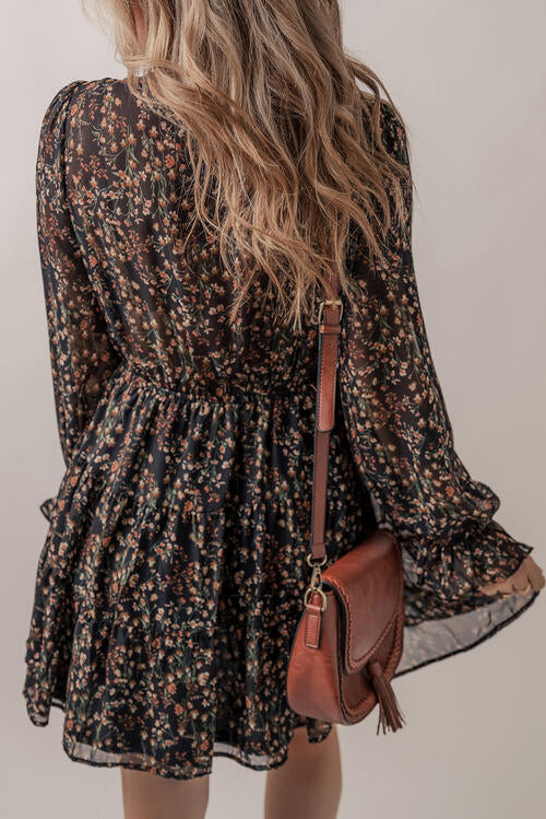 The Printed Flounce Sleeve Dress