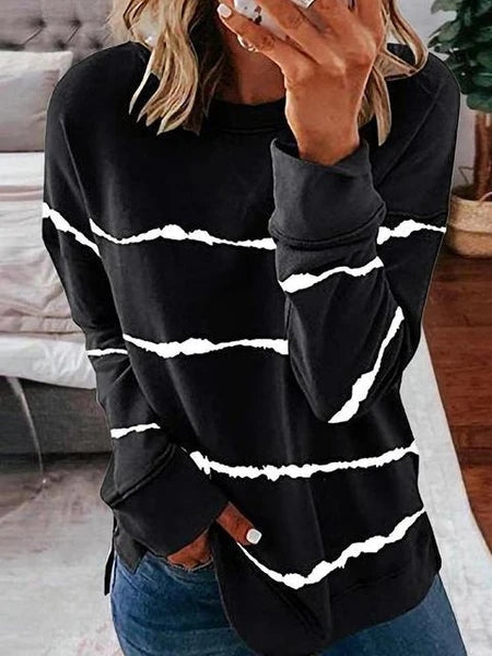 The Striped Round Neck Sweatshirt