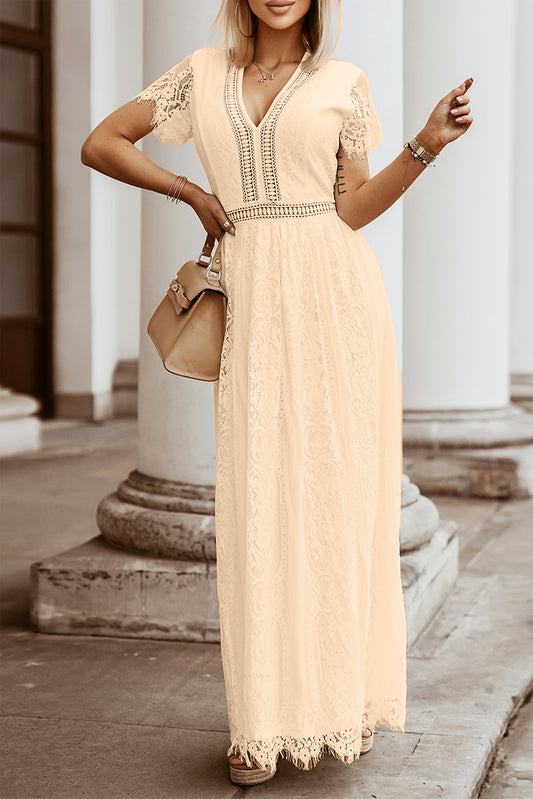 The Lace Detail Floor Length Dress