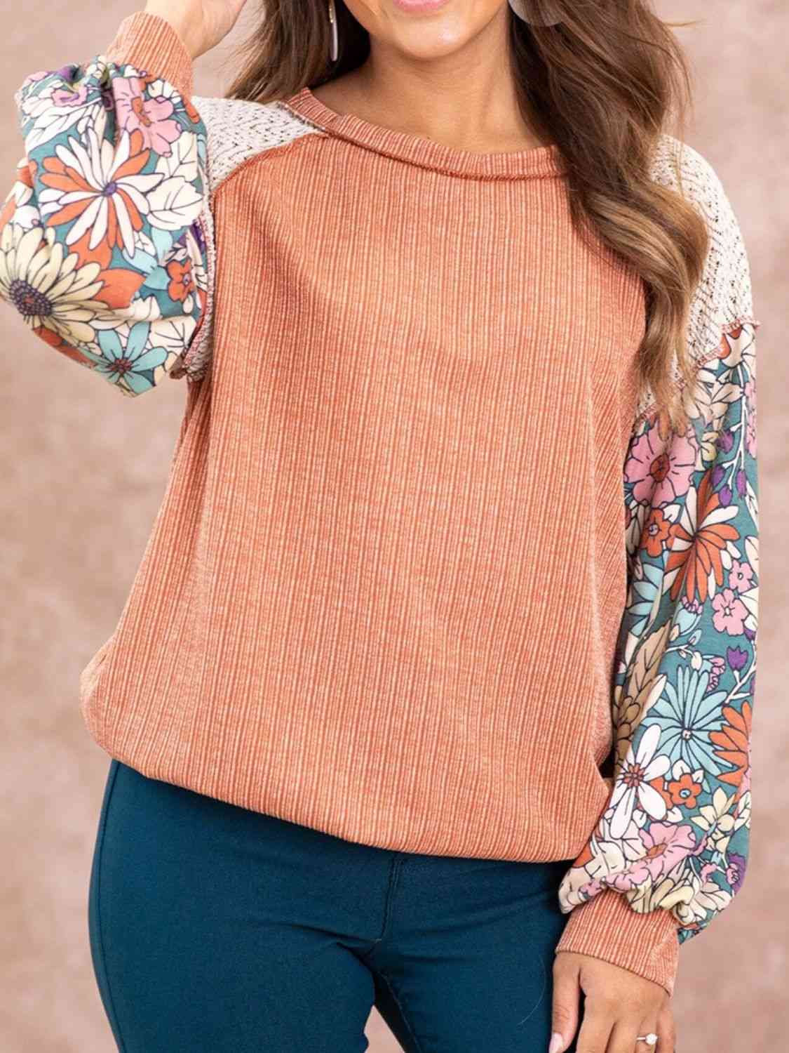 The Coral Exposed Seam Round Neck Blouse