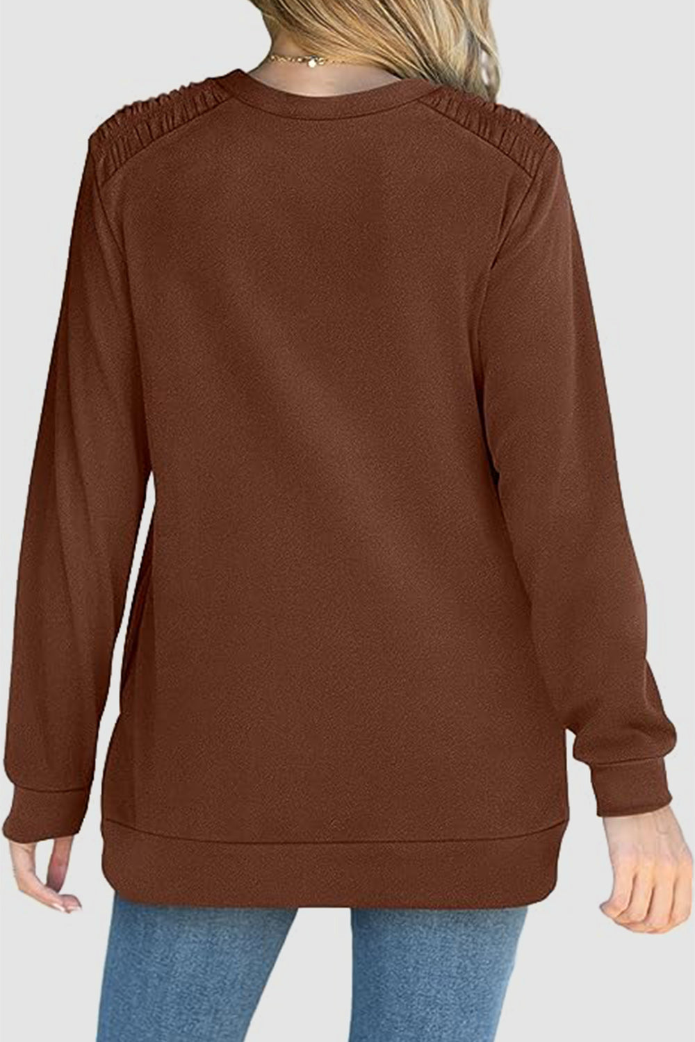 The Ruched Round Neck Sweatshirt