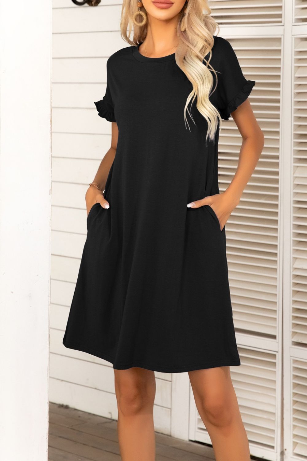 The Favorite Black Casual Dress with Pockets