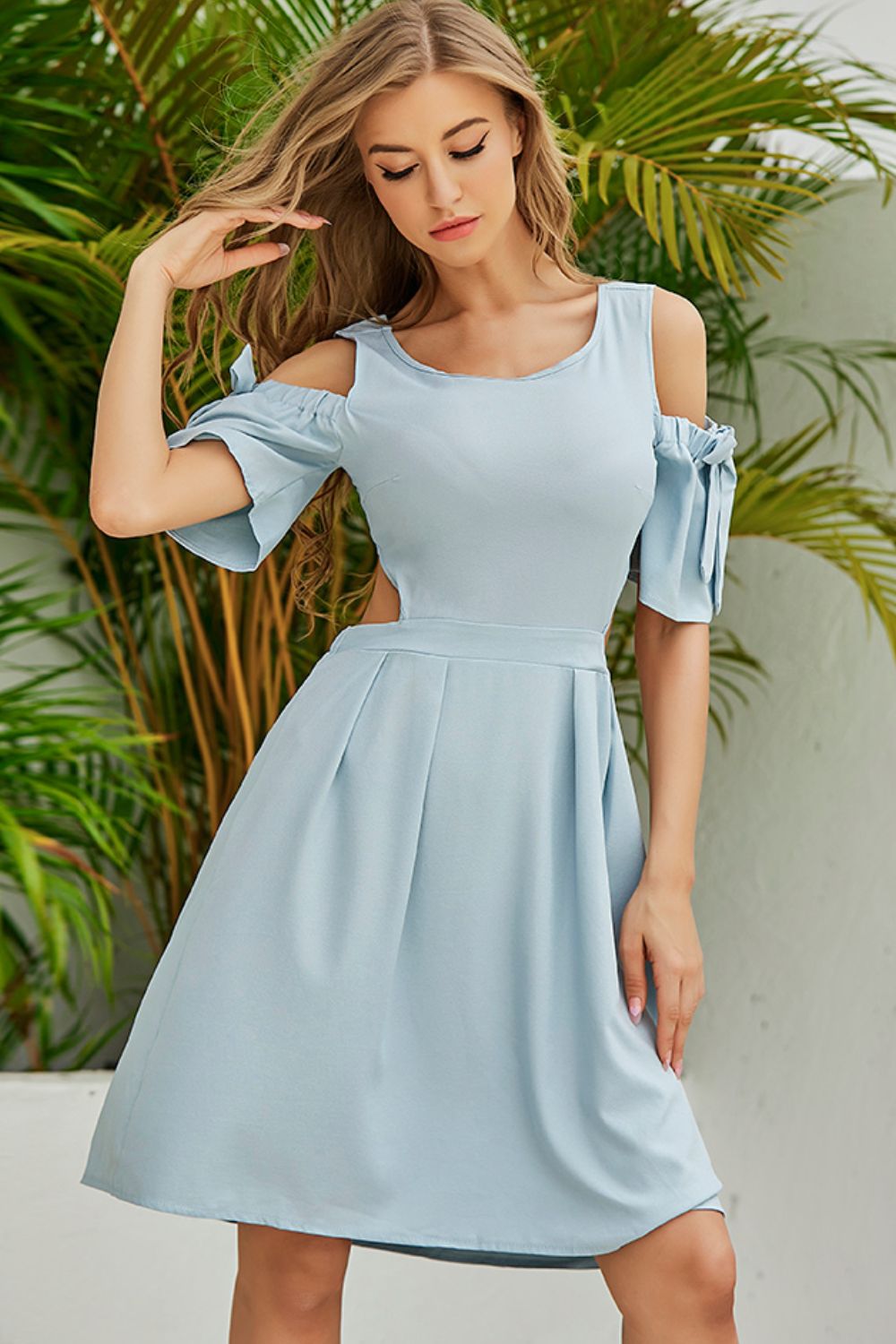 The Cutout Tied Cold-Shoulder Dress