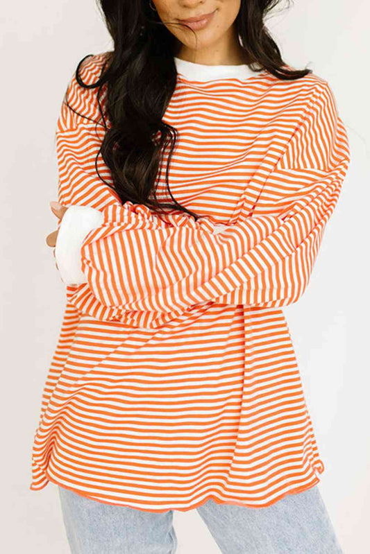 The Classic Striped Round Neck Sweatshirt