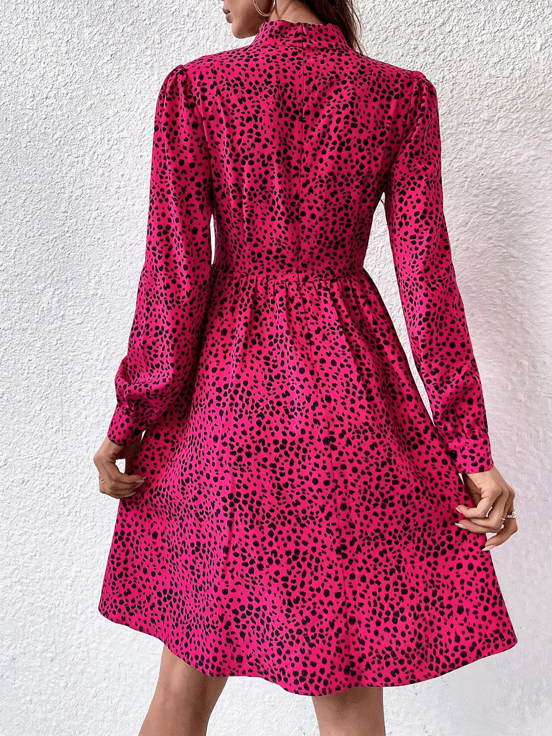 The Cerise Mock Neck Dress