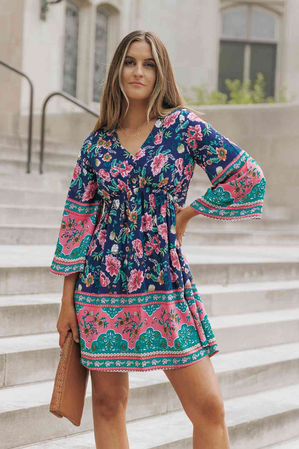 The Bohemian V-Neck Mini Dress