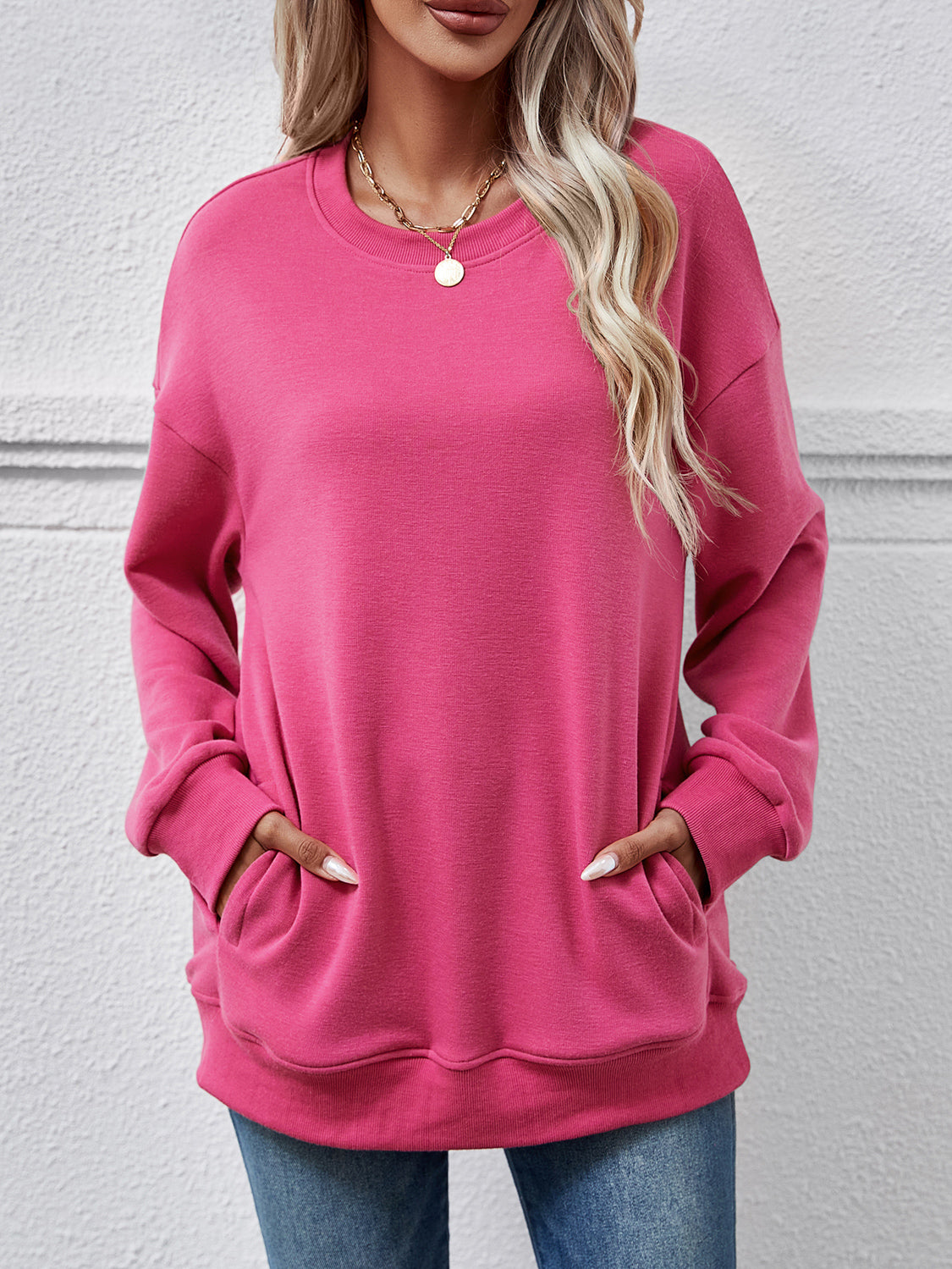 The Dropped Shoulder Sweatshirt with Pockets