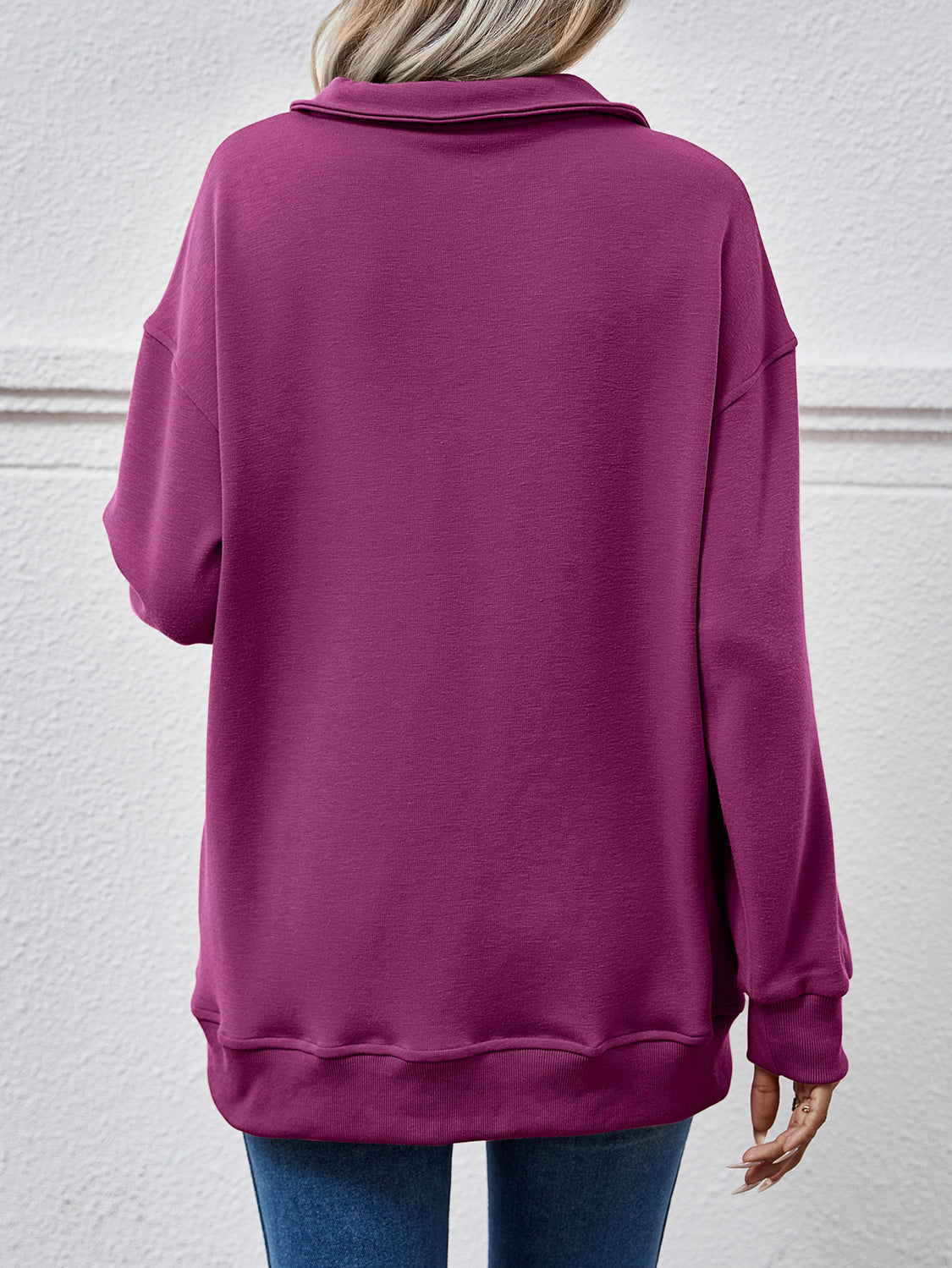 The Collared Neck Dropped Shoulder Sweatshirt