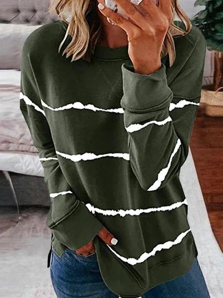 The Striped Round Neck Sweatshirt