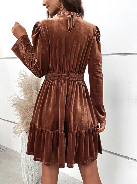 The Burnt Umber Smocked Waist Dress