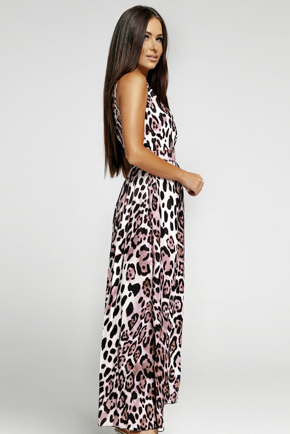 The Lovin' Leopard Print Open Back Dress