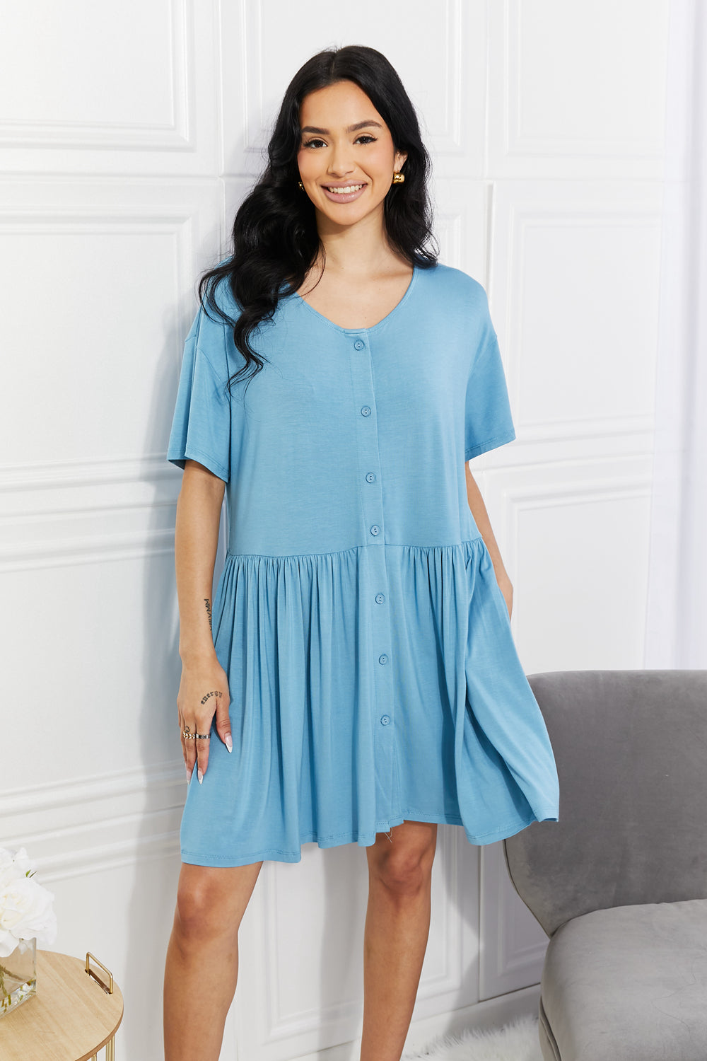 The Oh Sweet Spring Button Up Flare Dress